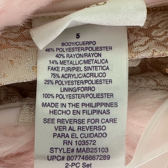 Sold-BLUEBERI BOULEVARD Toddler Girls 2-Pc. Faux-Fur-Trim Coat & Dress Set - Picture 8 of 8